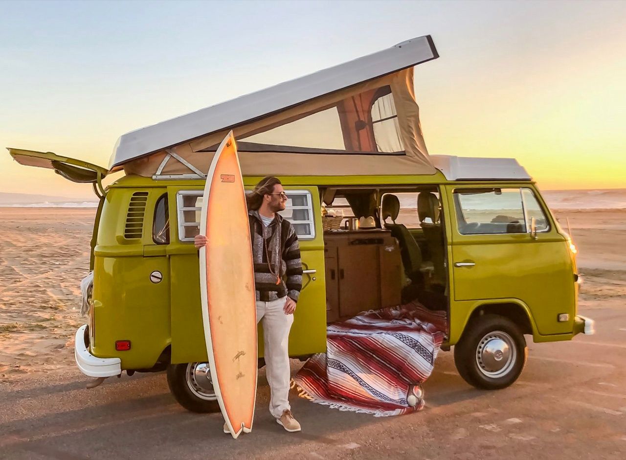 Malibu Beach Surf Tour in a Vintage VW Van