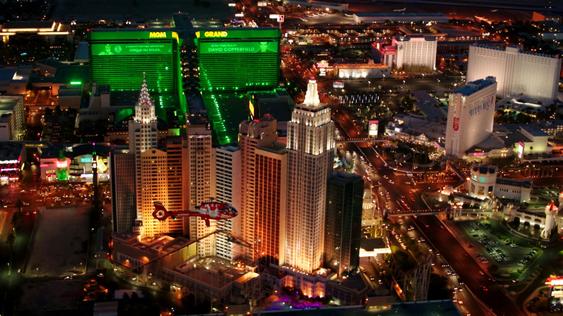 Las Vegas Strip Highlights Night Helicopter Tour with Luxury Transport