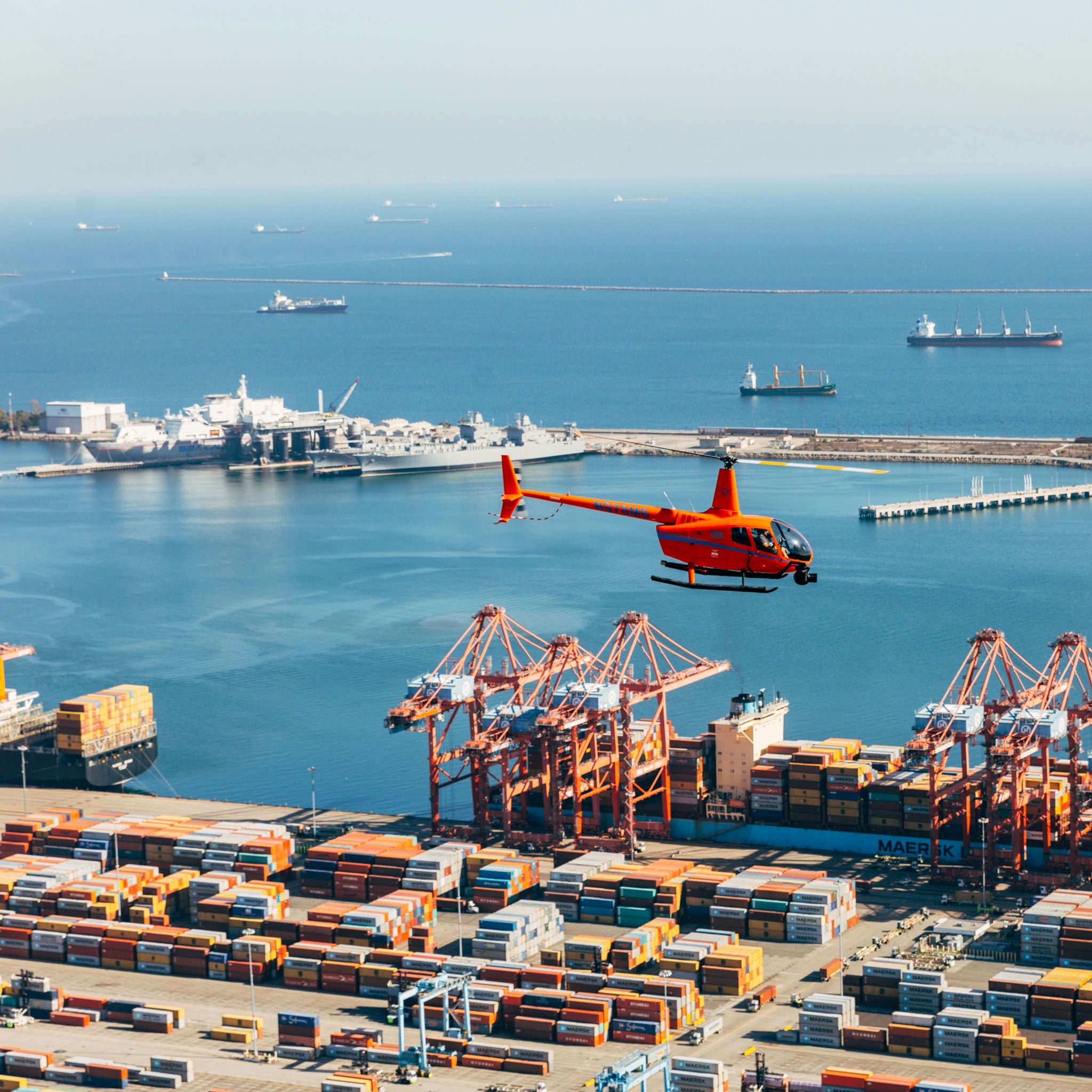 The Long Beach Harbor Tour in a R66 Deluxe Helicopter