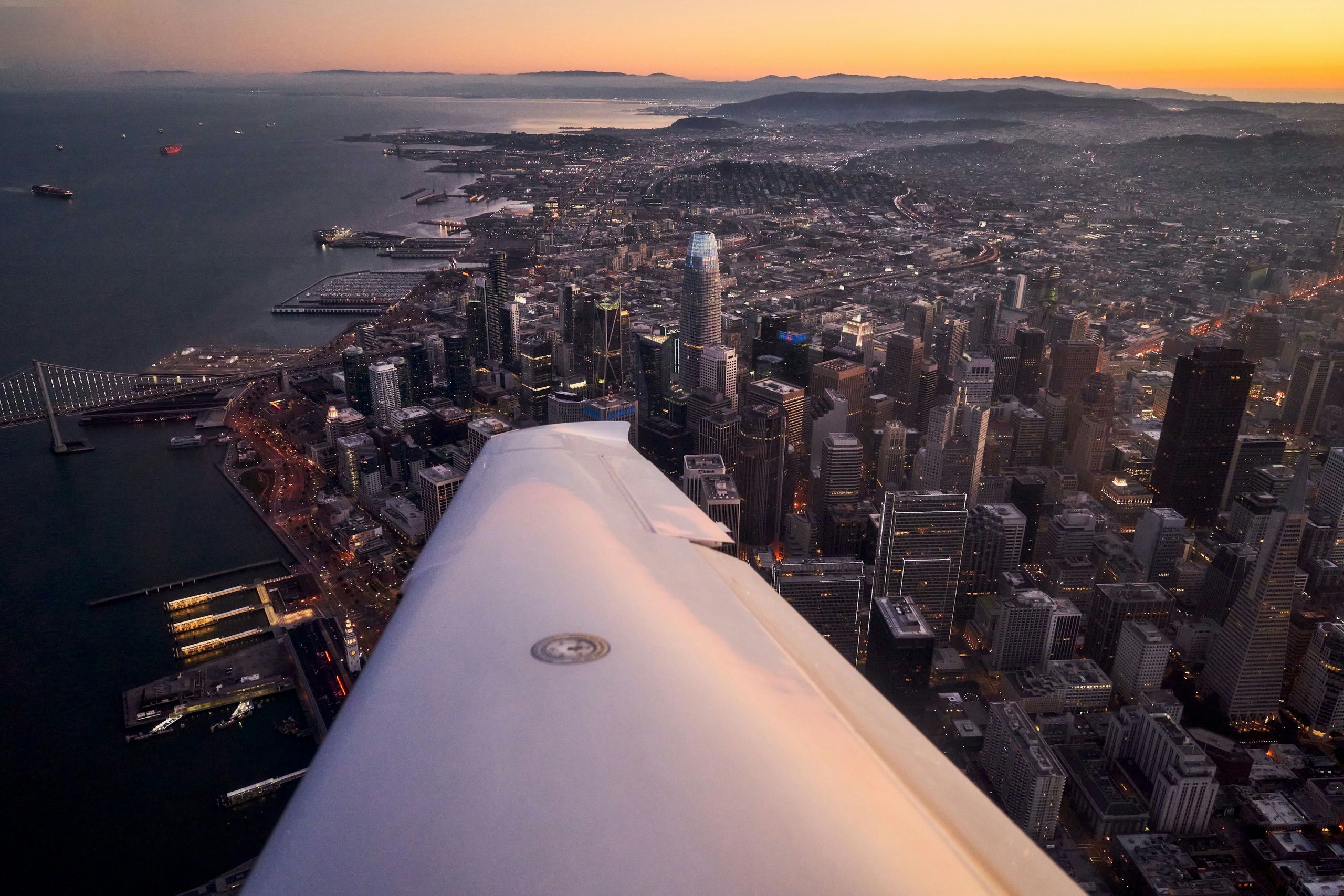 San Francisco Plane Tour at Night for Two