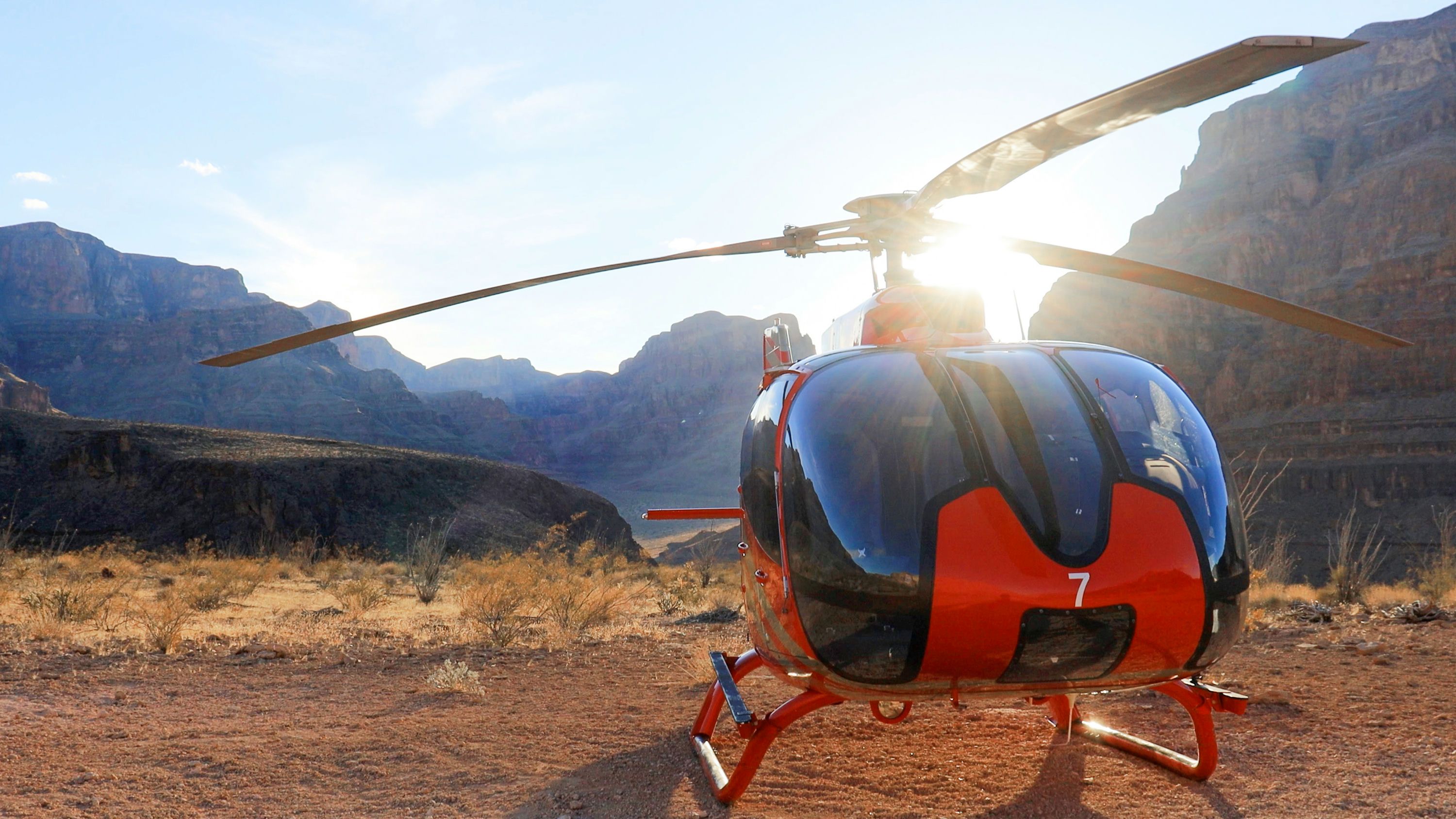 Sunset Helicopter Tour with Canyon Landing and Champagne
