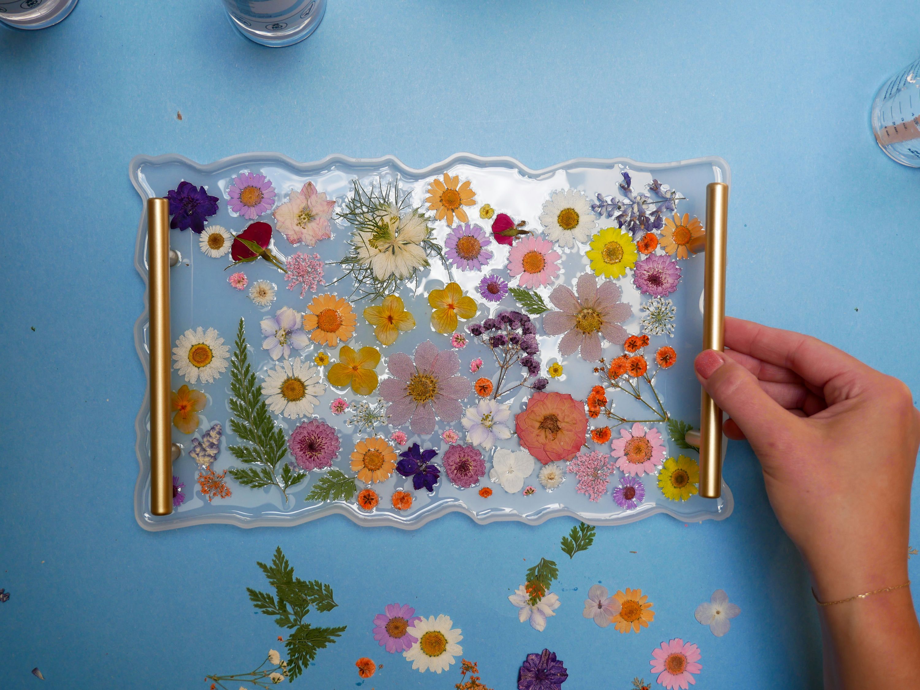 Floral Resin Serving Tray Kit