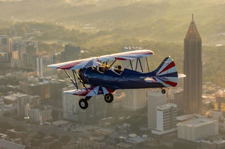 Atlanta and Stone Mountain Sunset Biplane Ride For 2 - Image 1