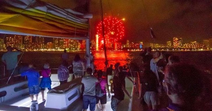 Fireworks Catamaran Sail
