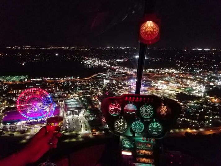 Private Theme Parks Helicopter Tour at Night