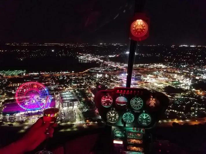 Private Theme Parks Helicopter Tour at Night