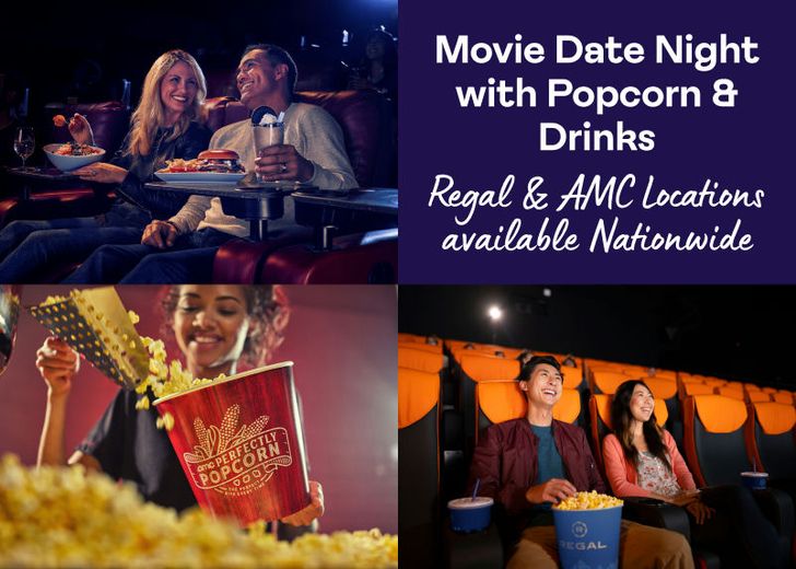 Movie Date Night for two with drinks and popcorn
