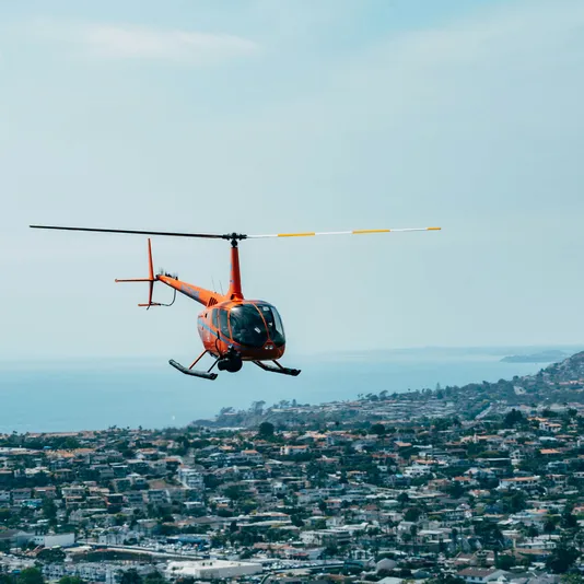 Making Our Way Downtown LA Tour in a R66 Deluxe Helicopter