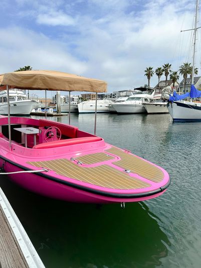 Private Pink Fantail Electric Boat in Alameda - Image 5