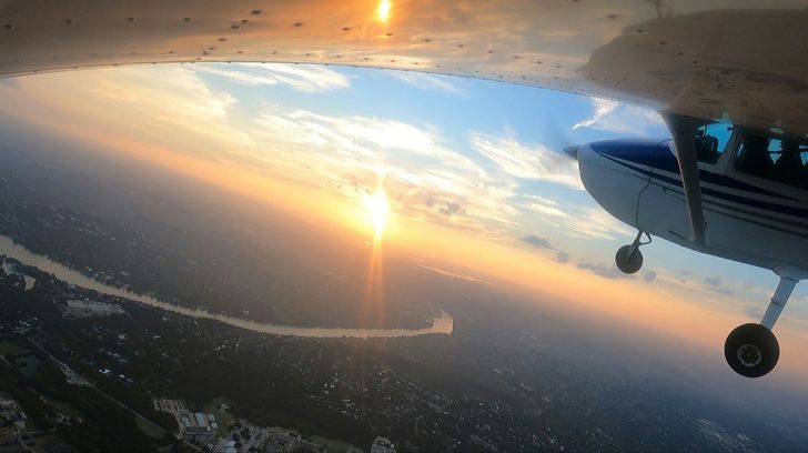 Romantic Sunset Private Plane Tour of Austin and the Hill Country