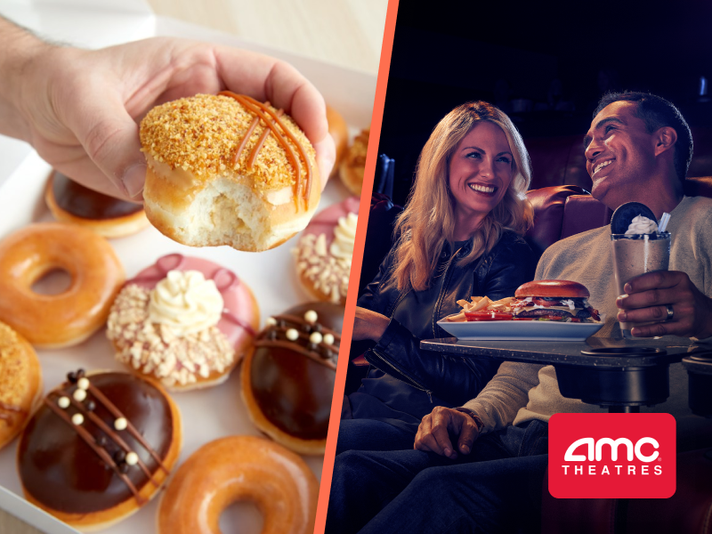 AMC Movie Theatres® Tickets for 2 + $25 Krispy Kreme Gift Card