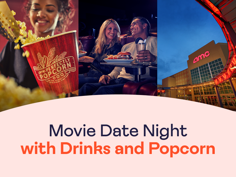 Movie Date Night for two with drinks and popcorn