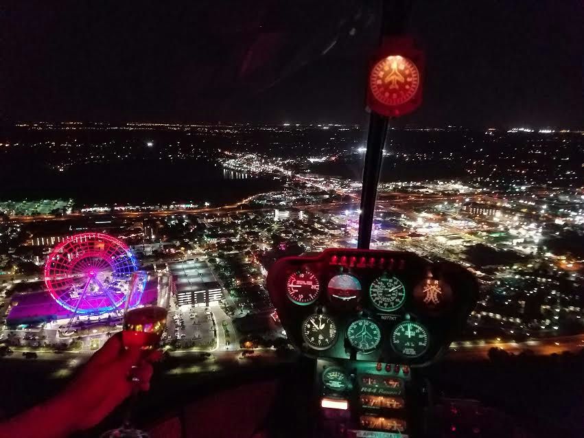 Private Theme Parks Helicopter Tour at Night